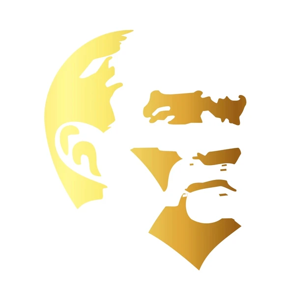 Mustafa Kemal Atatürk Silüet Sticker 17x17 Cm Gold ürün görseli 1