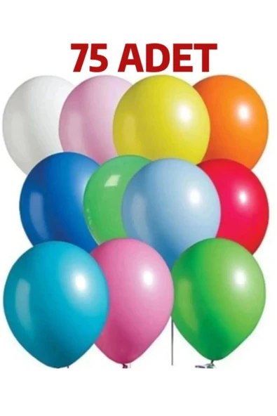 Renkli Balon 75 Li Karışık Renk Parti Doğum Günü Kutlama Özel Günler ürün görseli 1