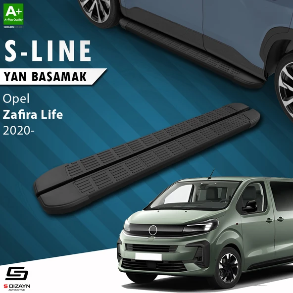 Opel Zafira Life Kısa Şase S-Line Siyah Yan Basamak 213 Cm 2020 Üzeri A+ Kalite ürün görseli 1