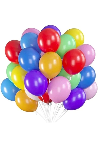 10 Adet Karışık Renkli Balon 9a Parti Organizasyon Balonu ürün görseli 1