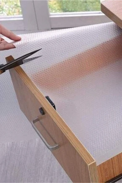 45cm X 10 m Şeffaf Kaydırmaz Raf Dolap Ve Çekmece Örtüsü Ve Maket Bıçağı ürün görseli 1