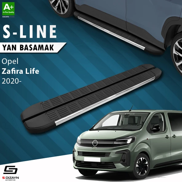 Opel Zafira Life Uzun Şase S-Line Krom Yan Basamak 243 Cm 2020 Üzeri A+ Kalite ürün görseli 1