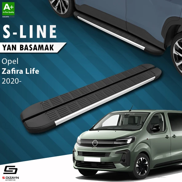 Opel Zafira Life Kısa Şase S-Line Aluminyum Yan Basamak 213 Cm 2020 Üzeri A+ Kalite ürün görseli 1