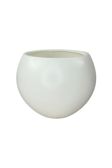 Nettenevime Küre Yuvarlak Top Vazo Dekoratif Saksı BEYAZ 25*20cm ürün görseli 1