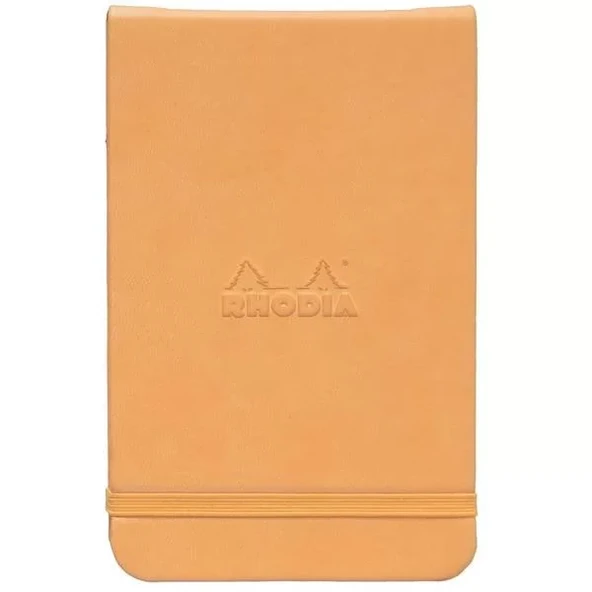 Rhodia Boutique Webnotebook Italyan Deri Çizgili Defter (Yandan) Turuncu Sert Kapak ürün görseli 1