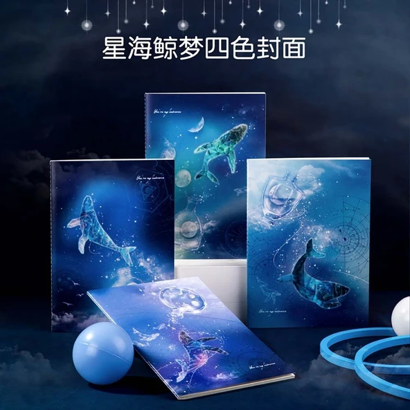 Deli Notebook B5 40yp Whale Dream Defter QFB540 - Resim 3