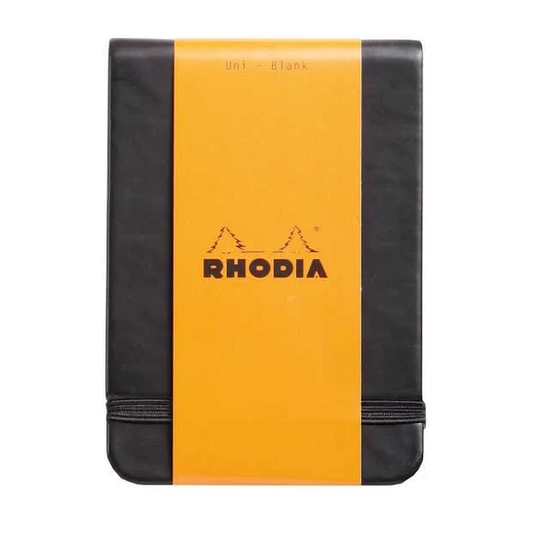 Rhodia Boutique Webnotebook Italyan Deri Kısa Kenarlı Ciltli(Üstten) Çizgili Defter Siyah Sert Kapak ürün görseli 1