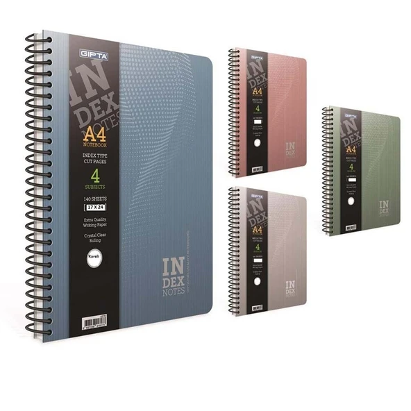 Gıpta Index Notes 17x24cm Spiralli Sert Kapak Defter 140yp Kareli 4626 ürün görseli 1