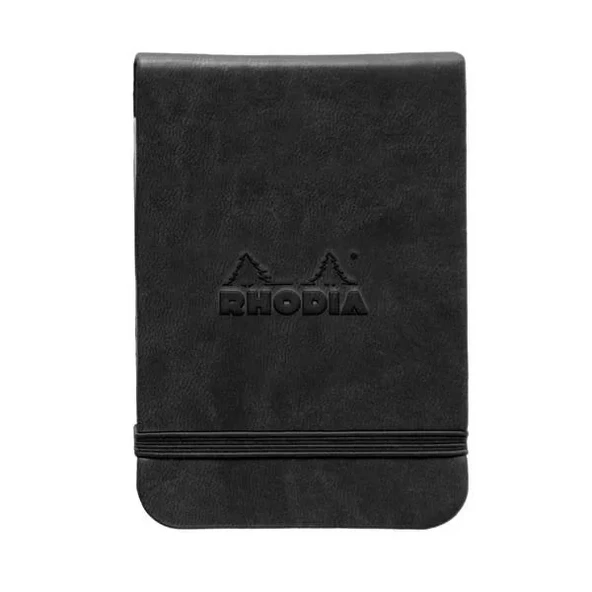 Rhodia Boutique Webnotebook Italyan Deri Çizgili Defter (Yandan) Siyah Sert Kapak ürün görseli 1