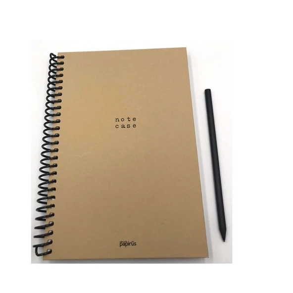 Papirüs Note Case Spiralli Sert Kapak 120yp 16x23cm Kareli Defter ürün görseli 1