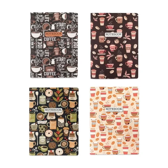 Keskin Uninote Dikişli Defter 18,5x26cm 58yp Noktalı Coffee Time 381873-99 ürün görseli 1