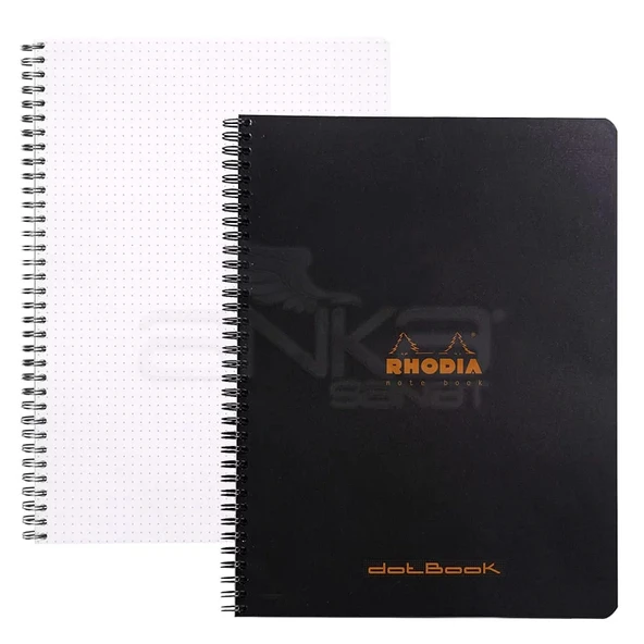 Rhodia Basic Siyah Kapak Spiralli Defter Noktalı 80g 80 Yaprak 225x297mm ürün görseli 1