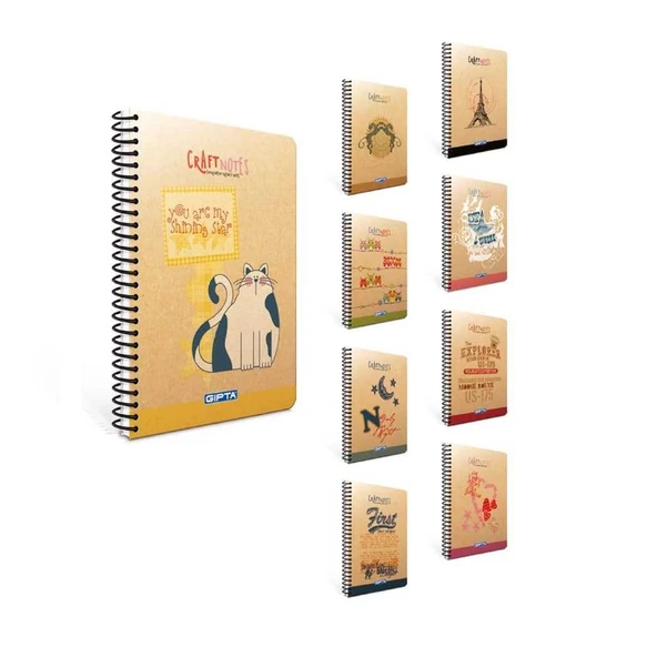 Gıpta Craft Notes Spiralli Sert Kapak Defter 17 x 24 100 Yaprak Çizgili ürün görseli 1