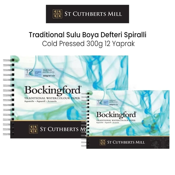 Bockingford Traditional Sulu Boya Defteri Spiralli Cold Pressed 300g 12 Yaprak ürün görseli 1