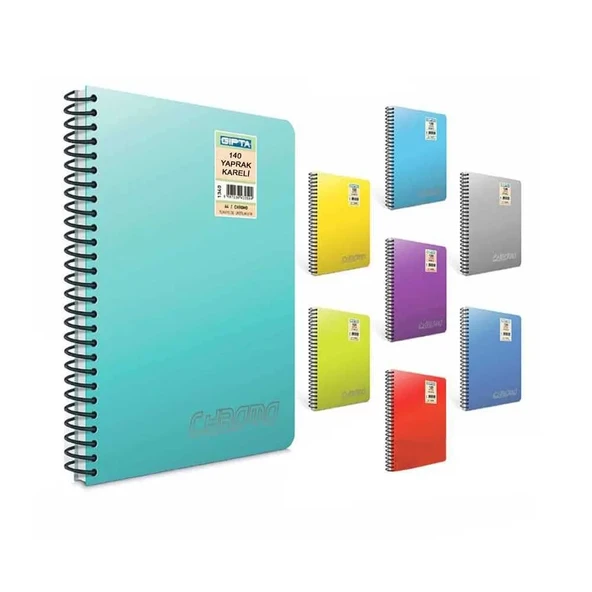 Gıpta Chromo Double Metal Spiralli Kareli Defter A4 140 Yaprak ürün görseli 1