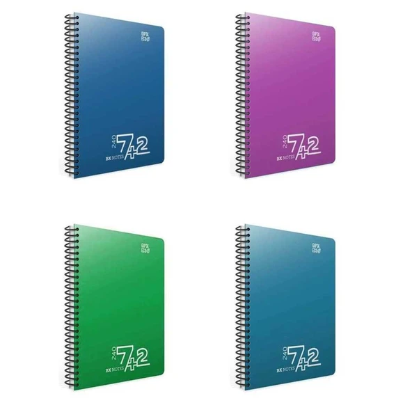 Gıpta Defter Bx Notes Spiralli Seperatörlü Plastik Kapak 7+2 A4 240 Yaprak ürün görseli 1