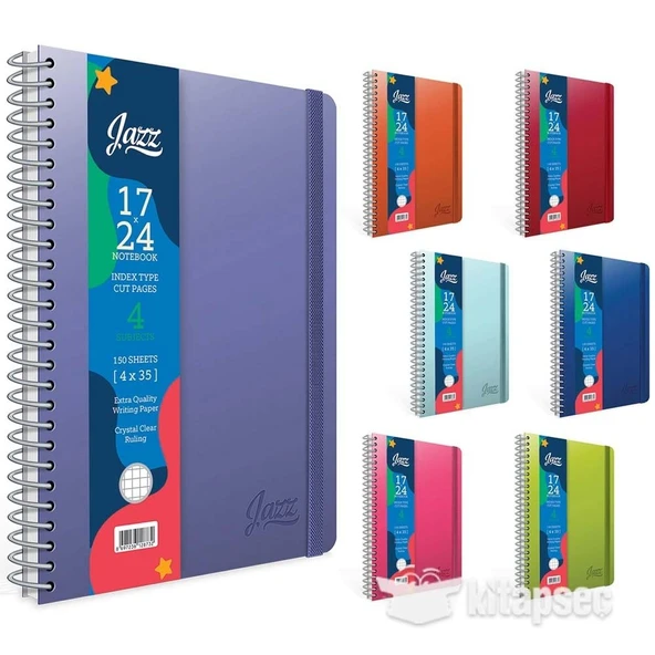 Gıpta Jazz 17x24cm Spiralli 4 Seperatörlü Defter 150yp Çizgili 4647 ürün görseli 1