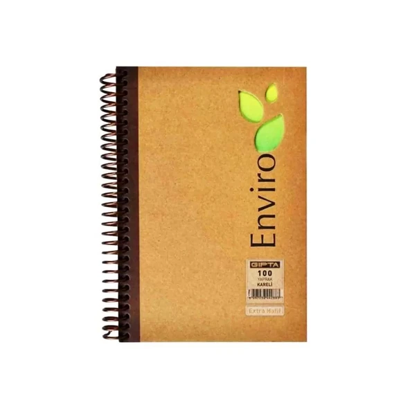 Gıpta Enviro Spiralli Kraft Sert Kapak Kareli Defter A4 100 Yaprak ürün görseli 1