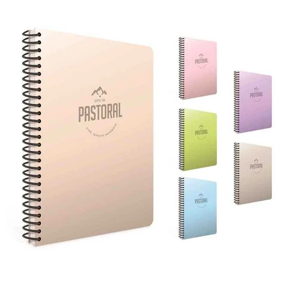 Gıpta Defter Pastoral Spiralli Plastik Kapak 17x24 cm 60 Yaprak Kareli ürün görseli 1