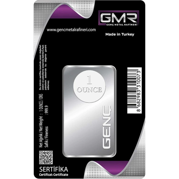E-Gümüş 1 ONS (31.10 gr) Külçe Gümüş - Resim 2