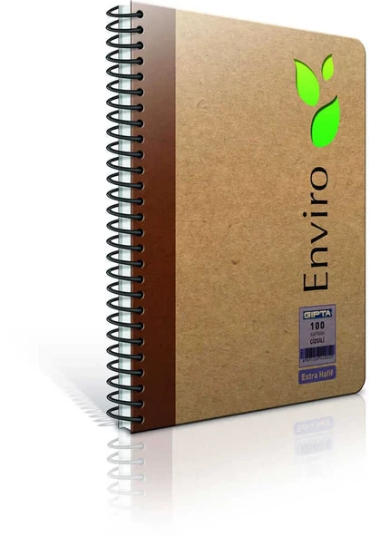 Gıpta Enviro Spiralli Kraft Sert Kapak Defter A4 100 Yaprak Çizgili ürün görseli 1