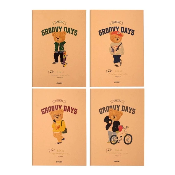 Deli Groovy Days Notebook A4 Çizgili FB540 ürün görseli 1
