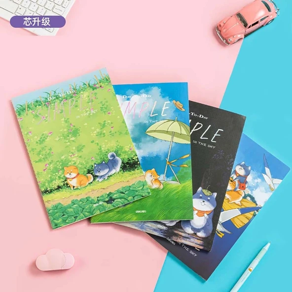 Deli Little Cat Sewing Notebook A4 Çizgili FB560 ürün görseli 1