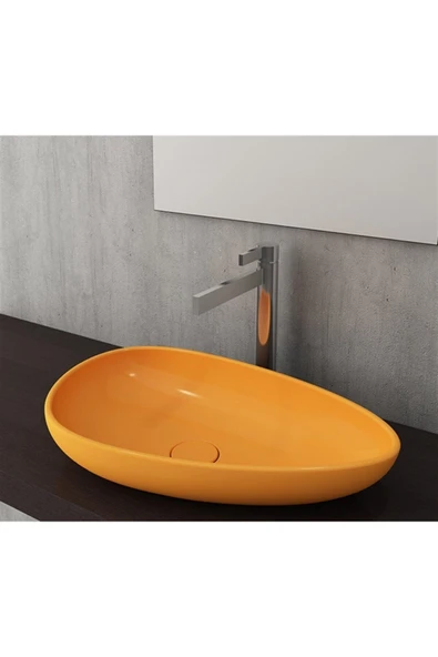 Etna Çanak Lavabo 58 Cm Parlak Mandalina Sarısı 1114-021-0125 ürün görseli 1