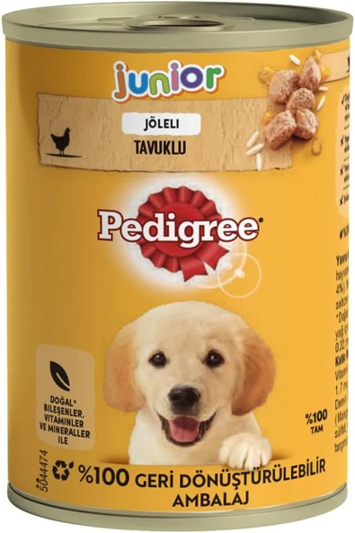 Pedigree tavuklu Yavru Köpek Konserve Yaş Mama 400 gr 24 Adet ürün görseli 1