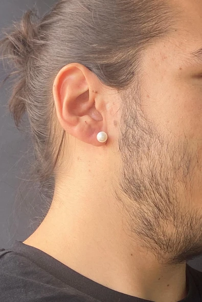 8,5 mm Doğal İnci Top Küpe - Resim 3