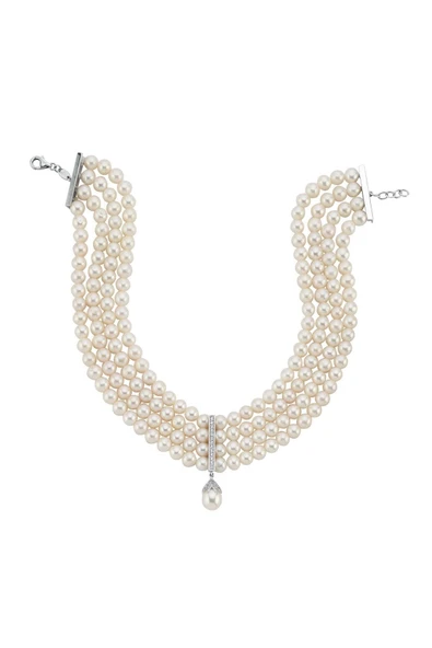 6,5 mm Choker Zirkon Taşlı Doğal İnci Kolye ürün görseli 1
