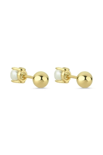 4,5 mm İkili Tragus Doğal İnci Çift Taraflı Top Piercing ürün görseli 1