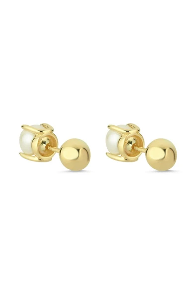 5,5 mm İkili Tragus Doğal İnci Çift Taraflı Top Piercing ürün görseli 1