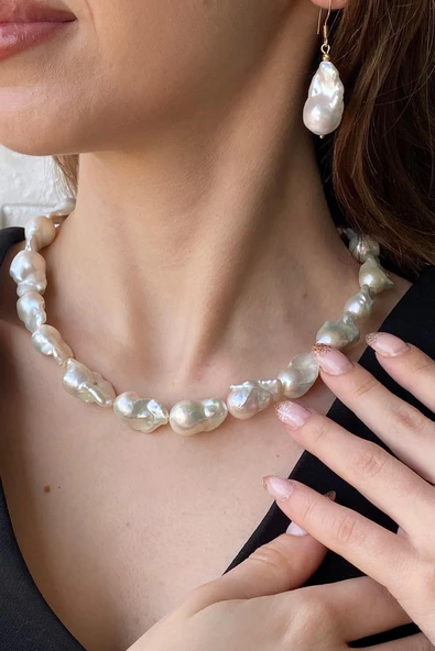 22,5 mm Barok İnci Kolye - Resim 2