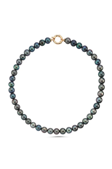10,5 mm Siyah İnci Kolye - Resim 6
