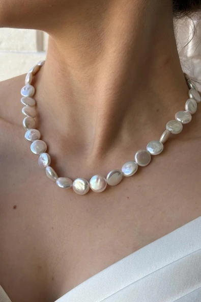 12,5 mm Para İnci Kolye - Resim 3