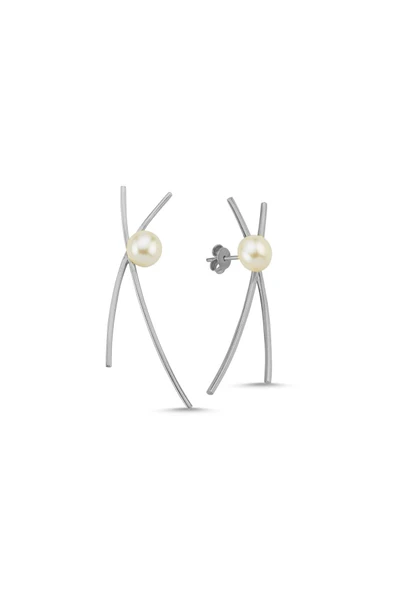 7,5 mm Doğal İnci Küpe - Resim 5