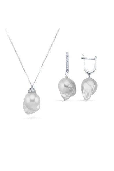 Barok İnci Kolye Küpe İkili Set - Resim 4