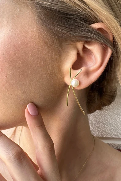 7,5 mm Doğal İnci Küpe ürün görseli 1