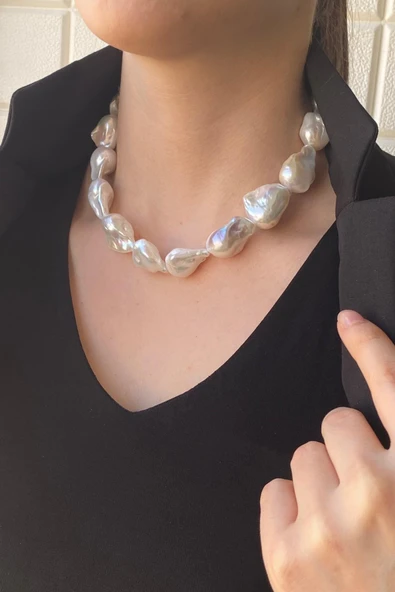 24,5 mm Barok Doğal İnci Kolye ürün görseli 1