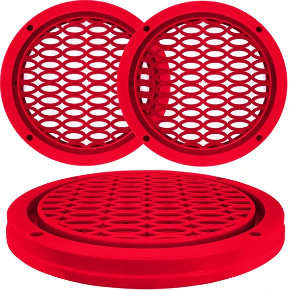 Renkli Hoparlör Kapak 20cm Led Takılabilir 2 Adet Kırmızı ürün görseli 1