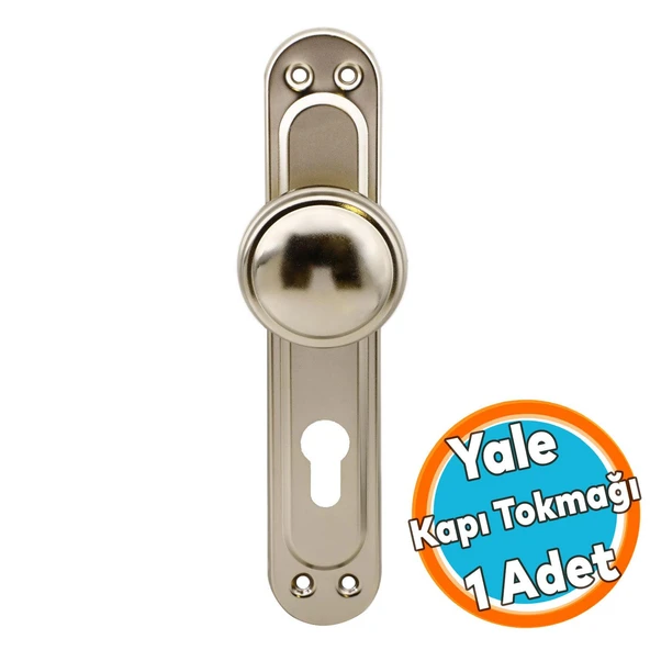 Aynalı Nikel Kapı Tokmağı Topuzu Kolu Metal Tokmak Yale ürün görseli 1