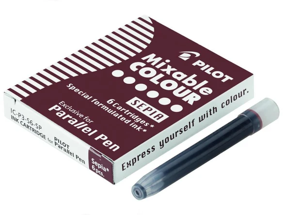 Pilot Parallel Pen Kaligrafi Kalemi Kartuşu- yedeği Sepia(kahve) 6'lı Set ürün görseli 1