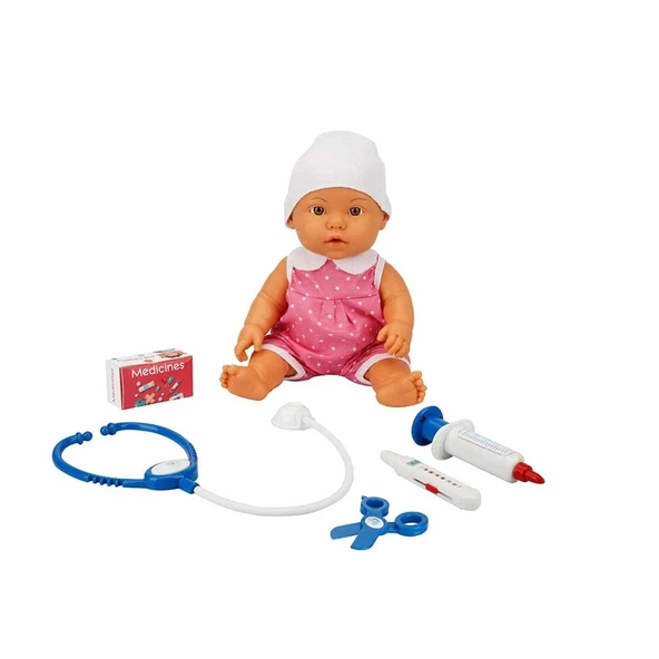Bebelou Doktor Zamanı 35cm Konuşan Bebek 29459 Pembe ürün görseli 1