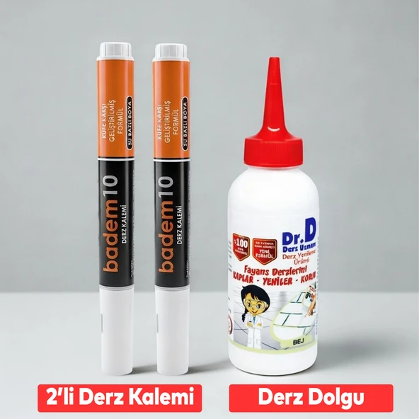 Derz Kalemi Derz Dolgu Yenileme Hızlı Kuruyan Su Bazlı Kokusuz Kalıcı Fayans Yenileme Kalem 2'li Set ürün görseli 1