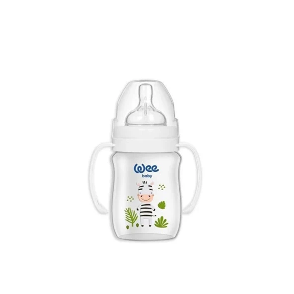 Wee Baby Safari Geniş Ağızlı Kulplu PP Biberon 0-6 Ay 250 ml ürün görseli 1