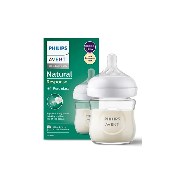 Avent Doğal Tepkili Cam Biberon 0+ 120 ml ürün görseli 1