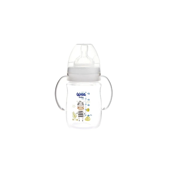 Wee Baby Safari Geniş Ağızlı Kulplu PP Biberon 0-6 Ay 150 ml ürün görseli 1