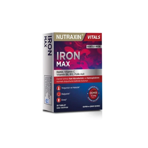 Nutraxin Iron Max 17 mg 30 Tablet ürün görseli 1