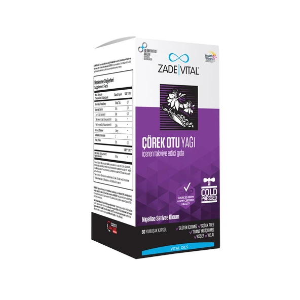 Zade Vital Çörek Otu Yağı İçeren Takviye Edici Gıda 60 Kapsül ürün görseli 1